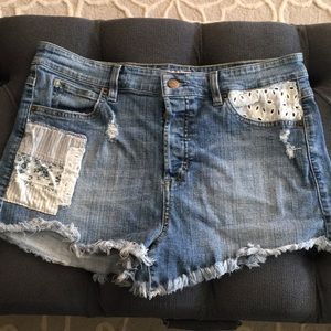 Guess | High Waisted Distressed Jean Shorts